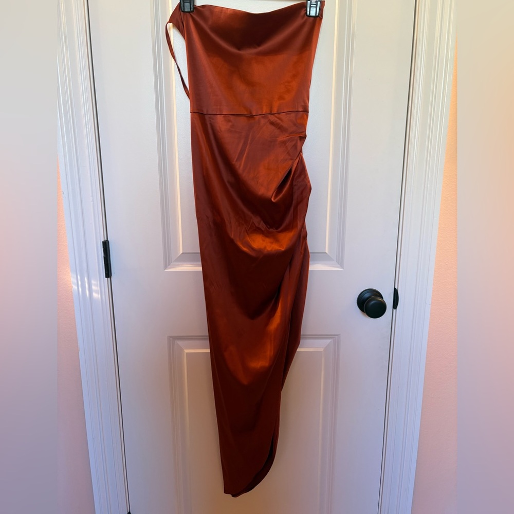 Crisscross Backless Rust Dress